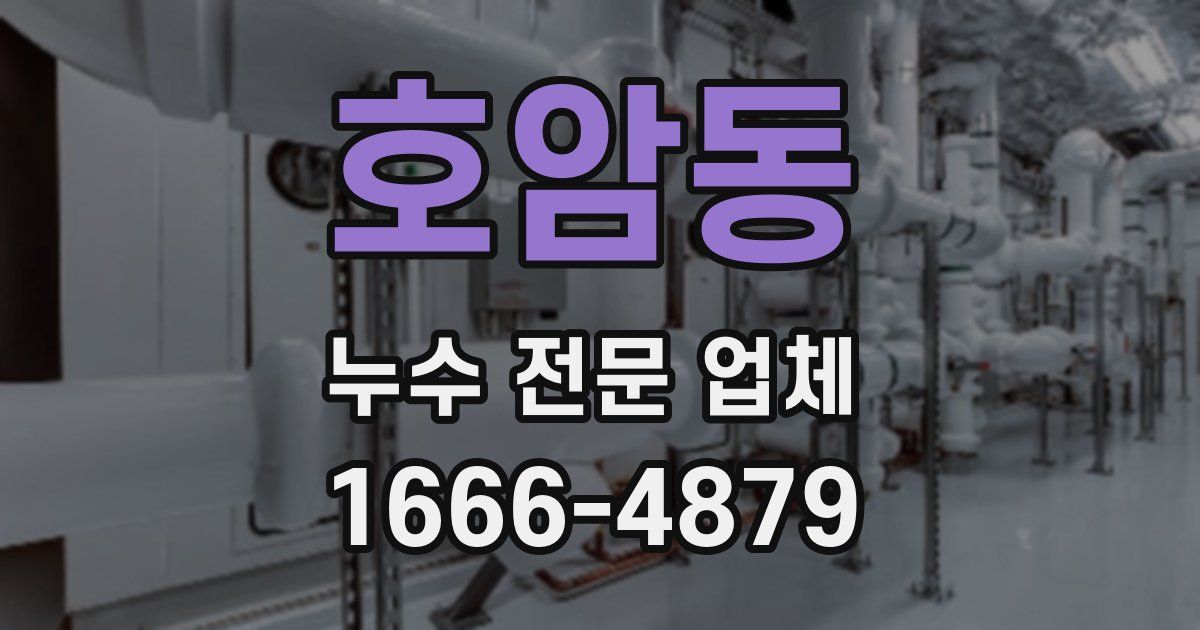 호암동 누수 전문 업체