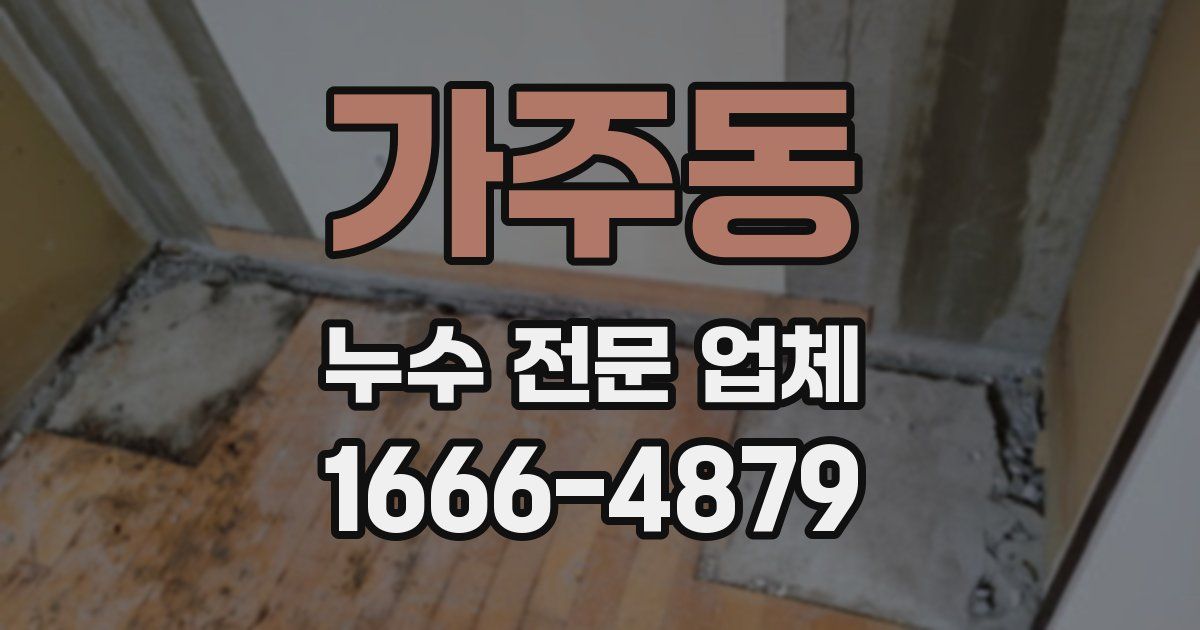 가주동 누수 전문 업체
