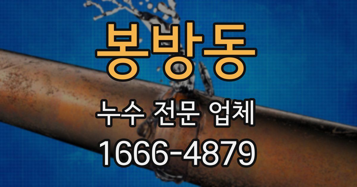 봉방동 누수 전문 업체