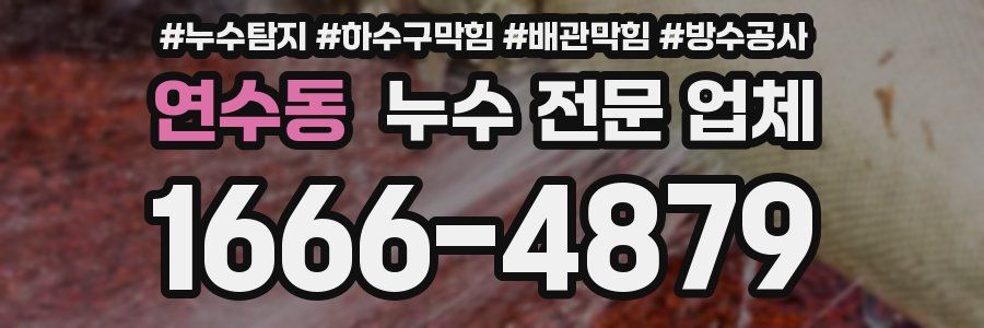 연수동 누수 전문 업체