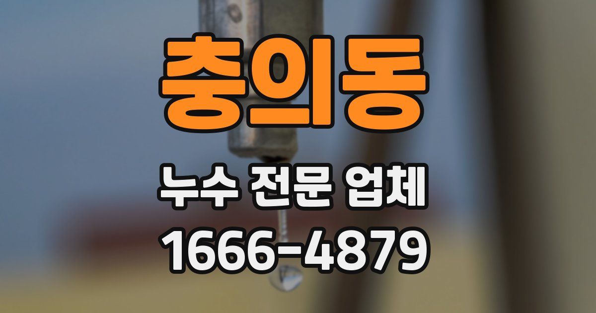 충의동 누수 전문 업체
