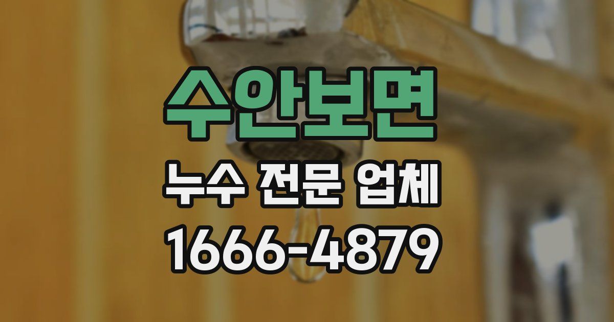 수안보면 누수 전문 업체