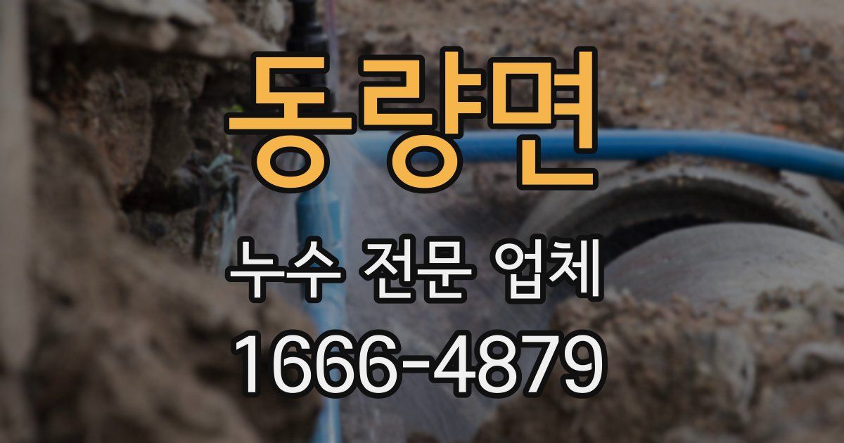 동량면 누수 전문 업체