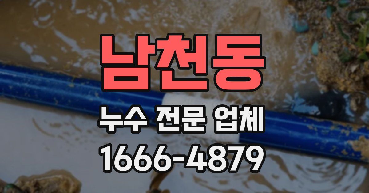 남천동 누수 전문 업체