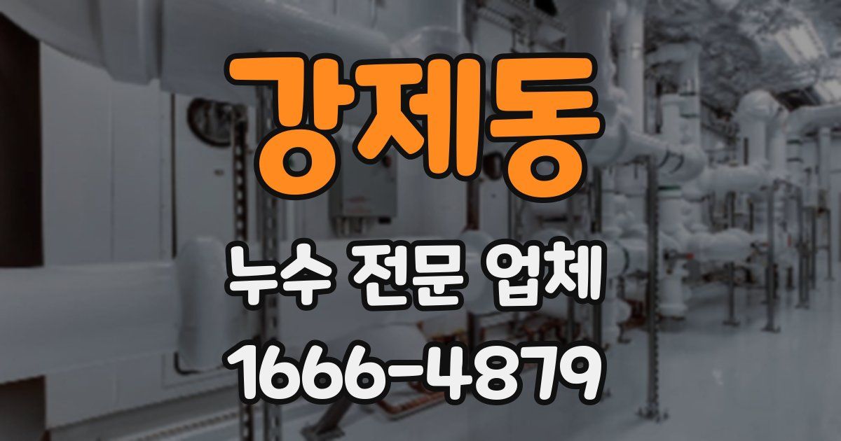 강제동 누수 전문 업체