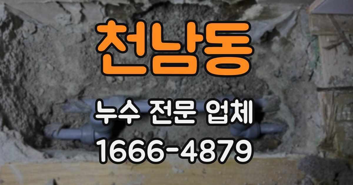 천남동 누수 전문 업체