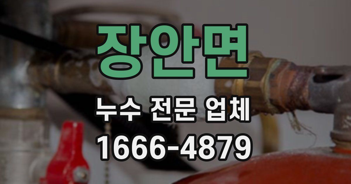 장안면 누수 전문 업체