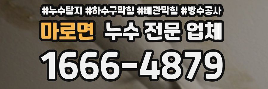 마로면 누수 전문 업체