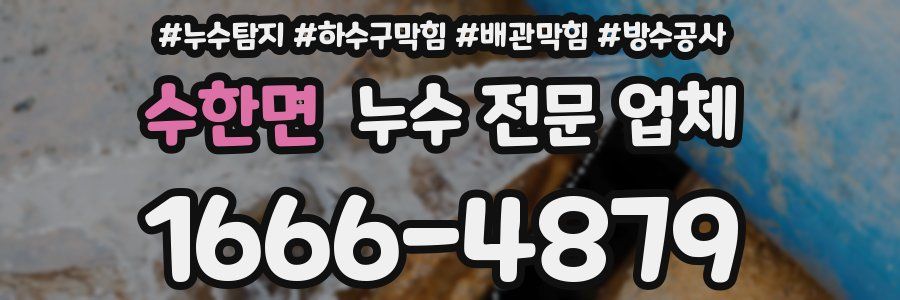 수한면 누수 전문 업체
