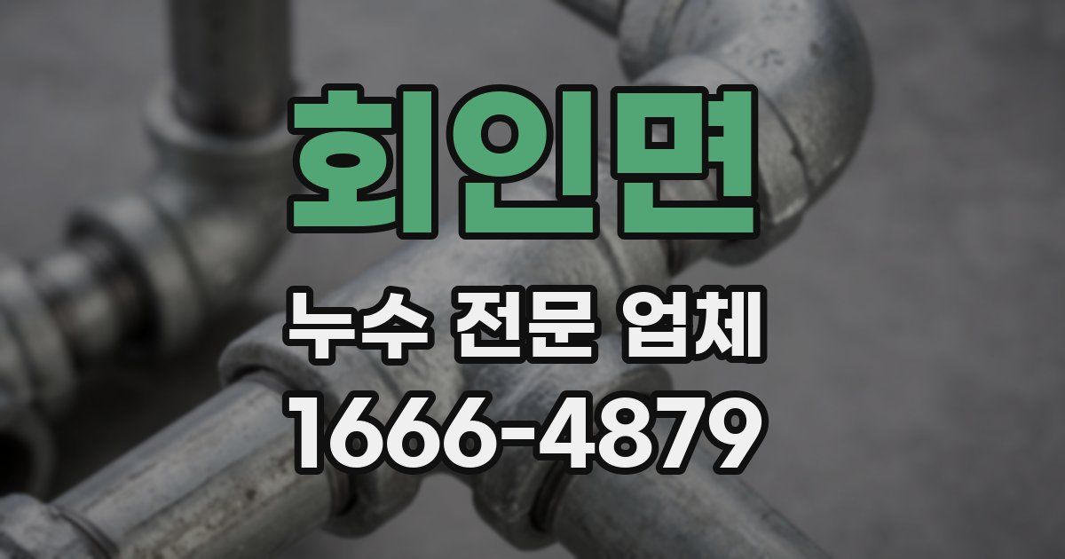 회인면 누수 전문 업체