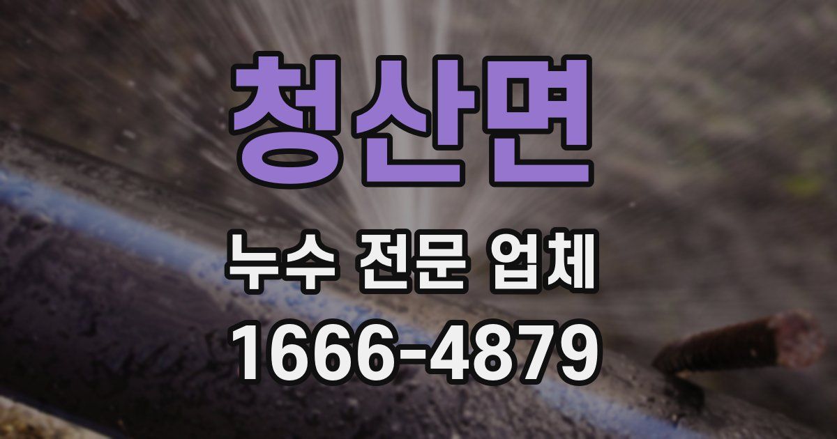 청산면 누수 전문 업체