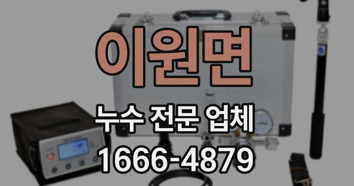이원면 누수 전문 업체