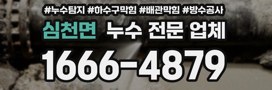 심천면 누수 전문 업체