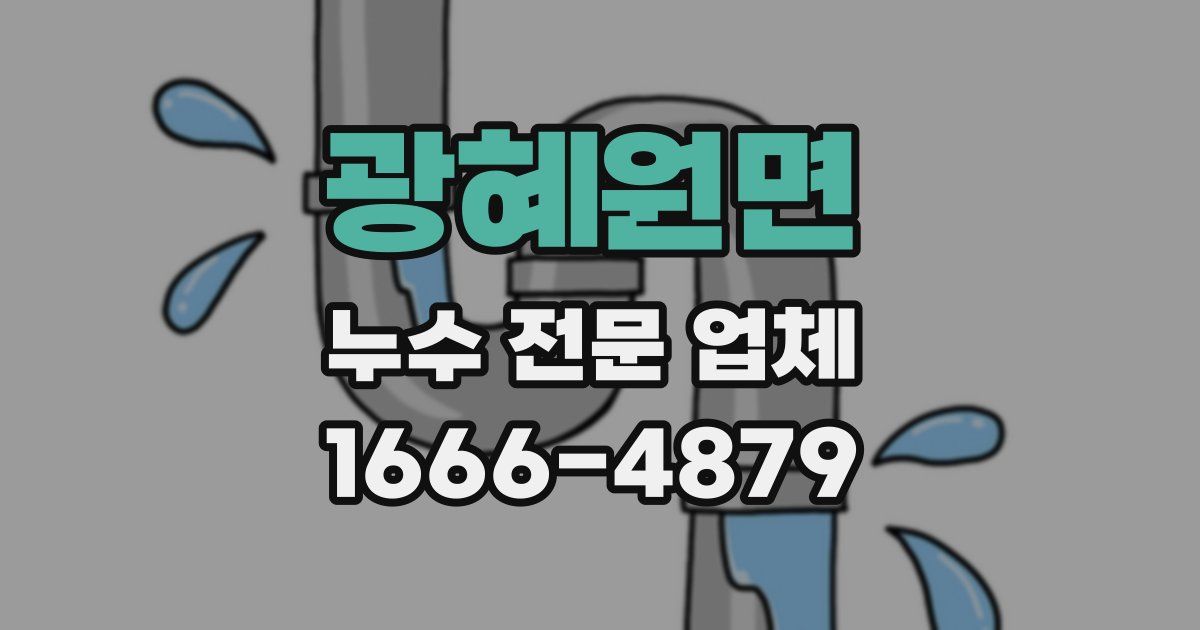 광혜원면 누수 전문 업체