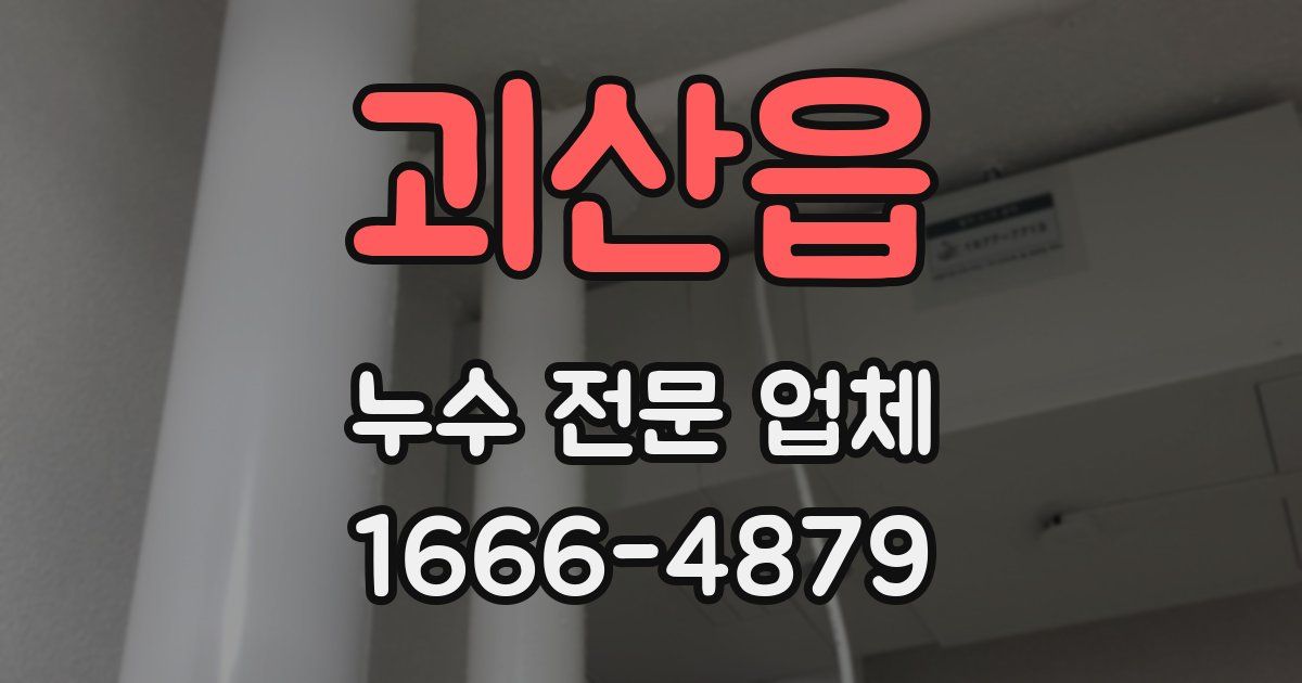 괴산읍 누수 전문 업체
