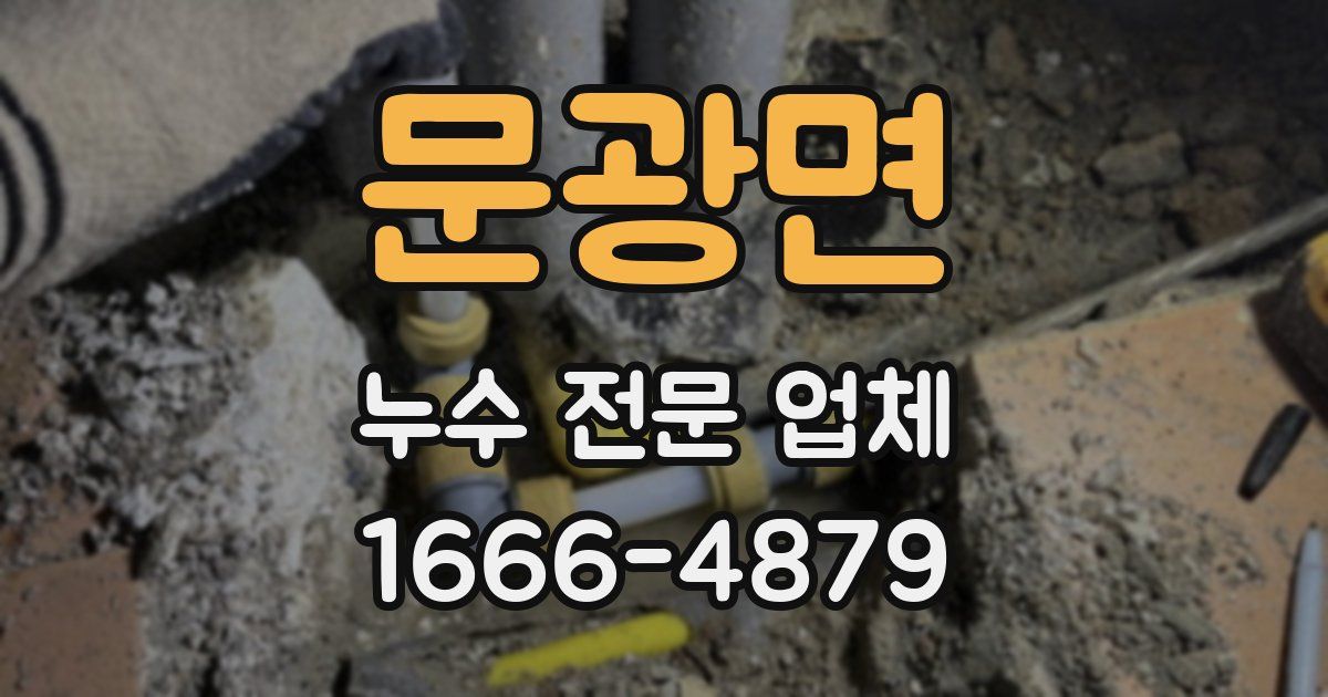 문광면 누수 전문 업체