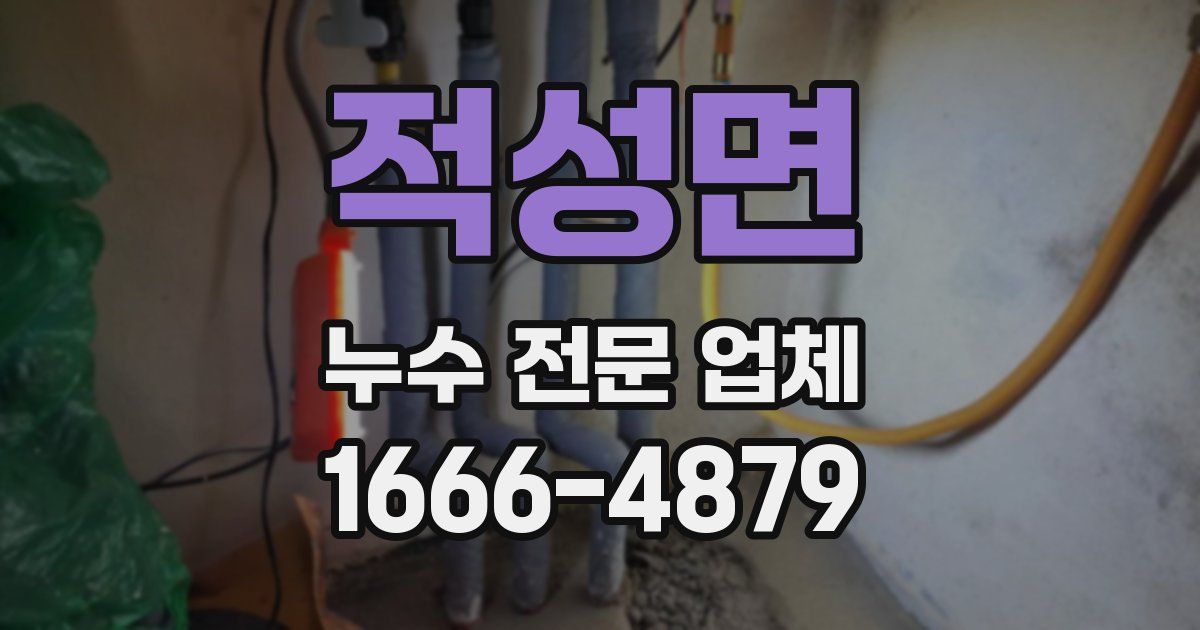적성면 누수 전문 업체