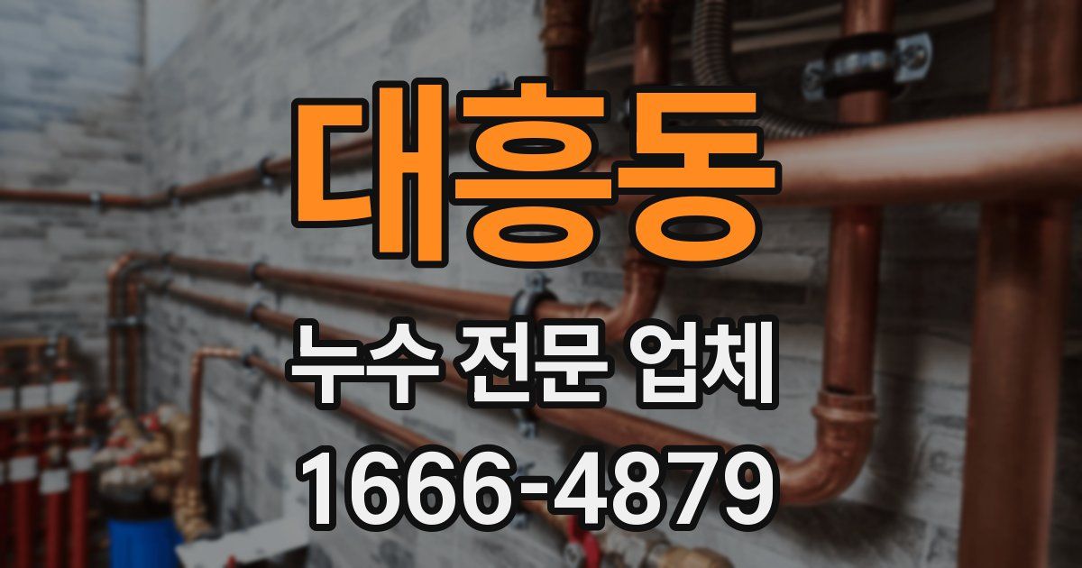 대흥동 누수 전문 업체