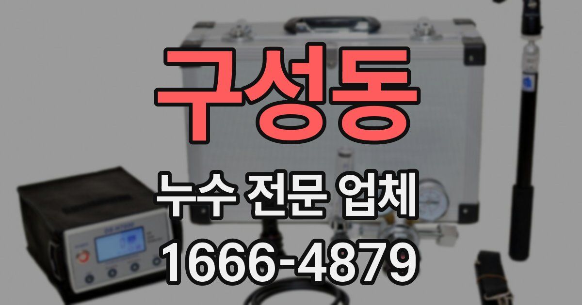 구성동 누수 전문 업체
