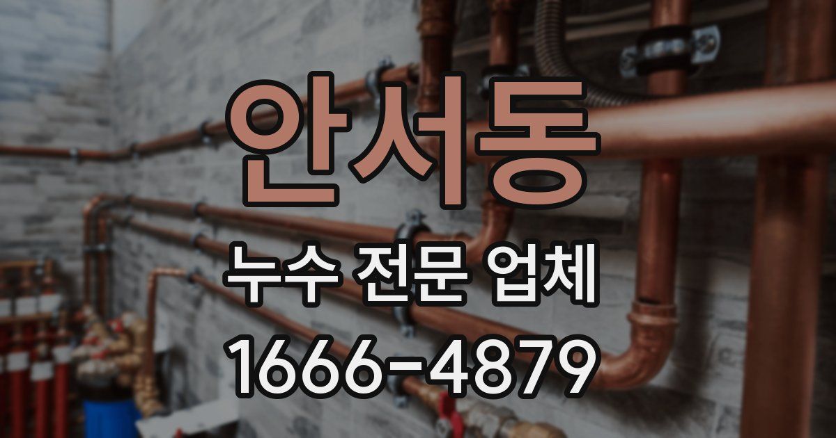 안서동 누수 전문 업체