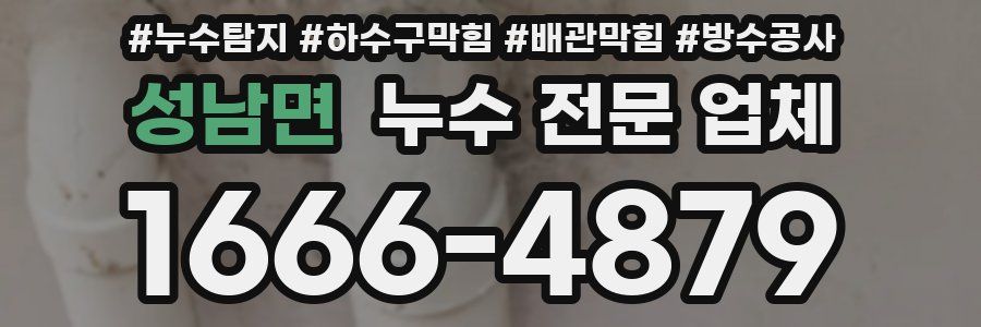 성남면 누수 전문 업체