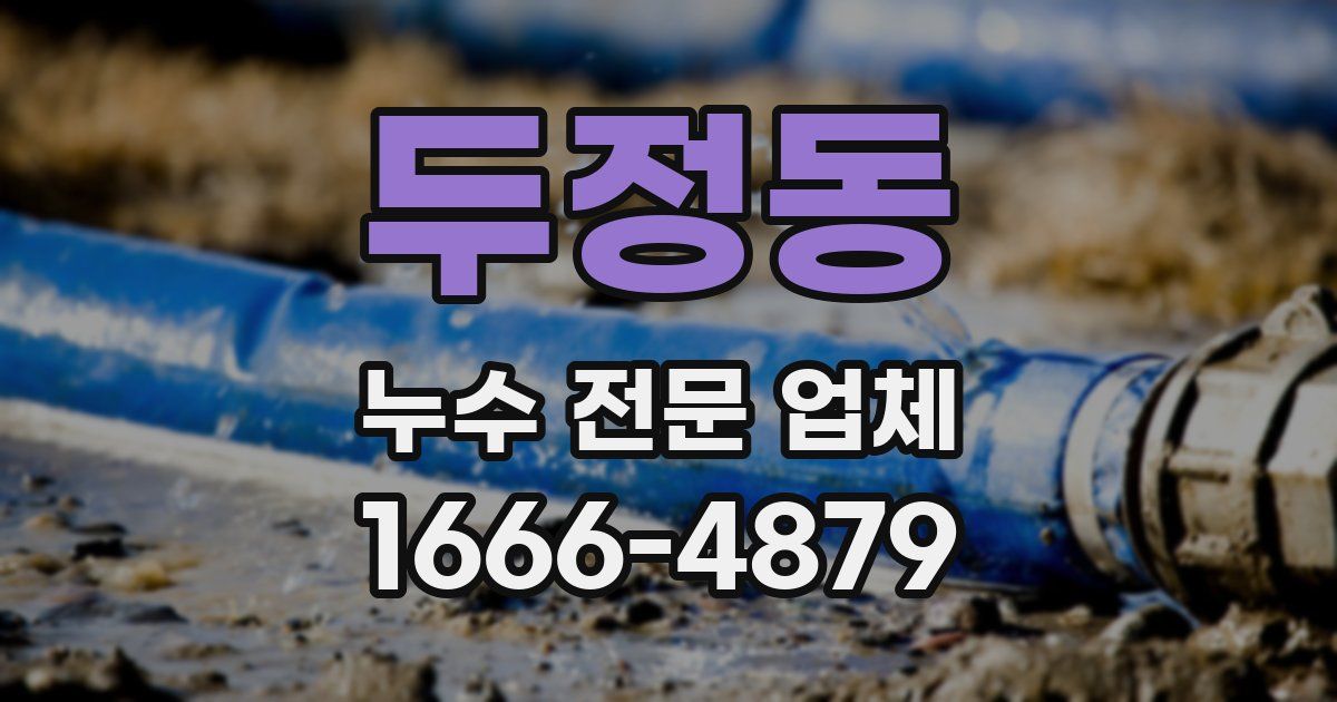 두정동 누수 전문 업체