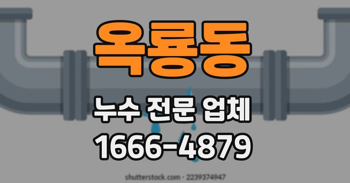 옥룡동 누수 전문 업체