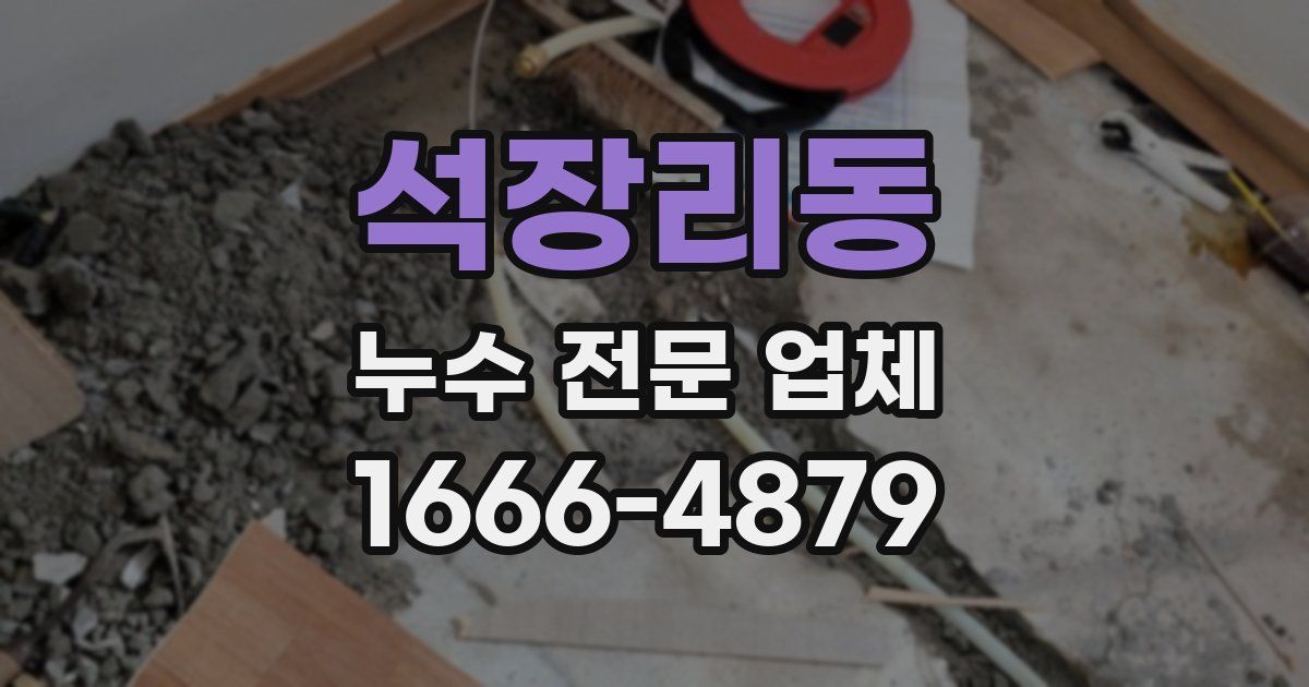 석장리동 누수 전문 업체