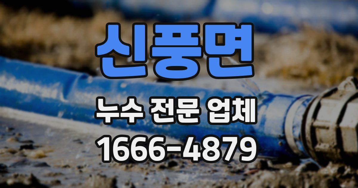 신풍면 누수 전문 업체