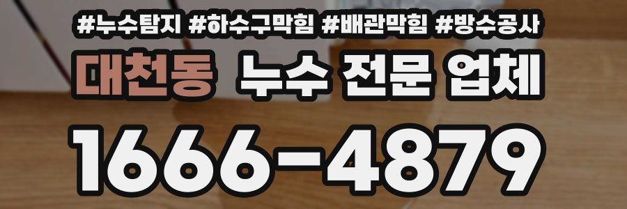 대천동 누수 전문 업체