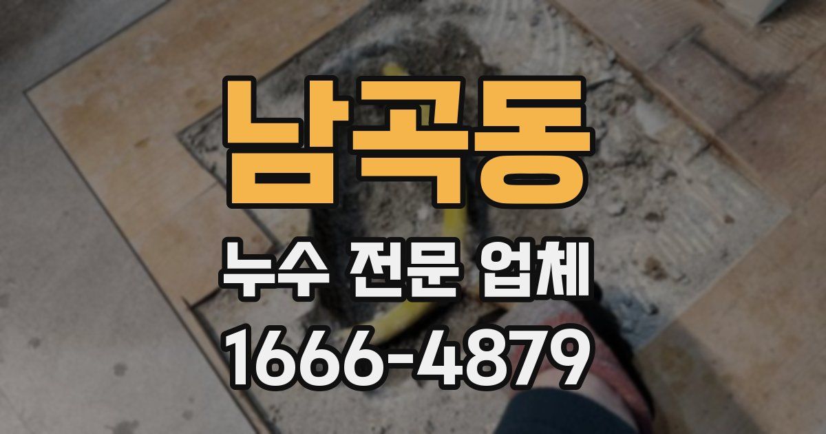 남곡동 누수 전문 업체