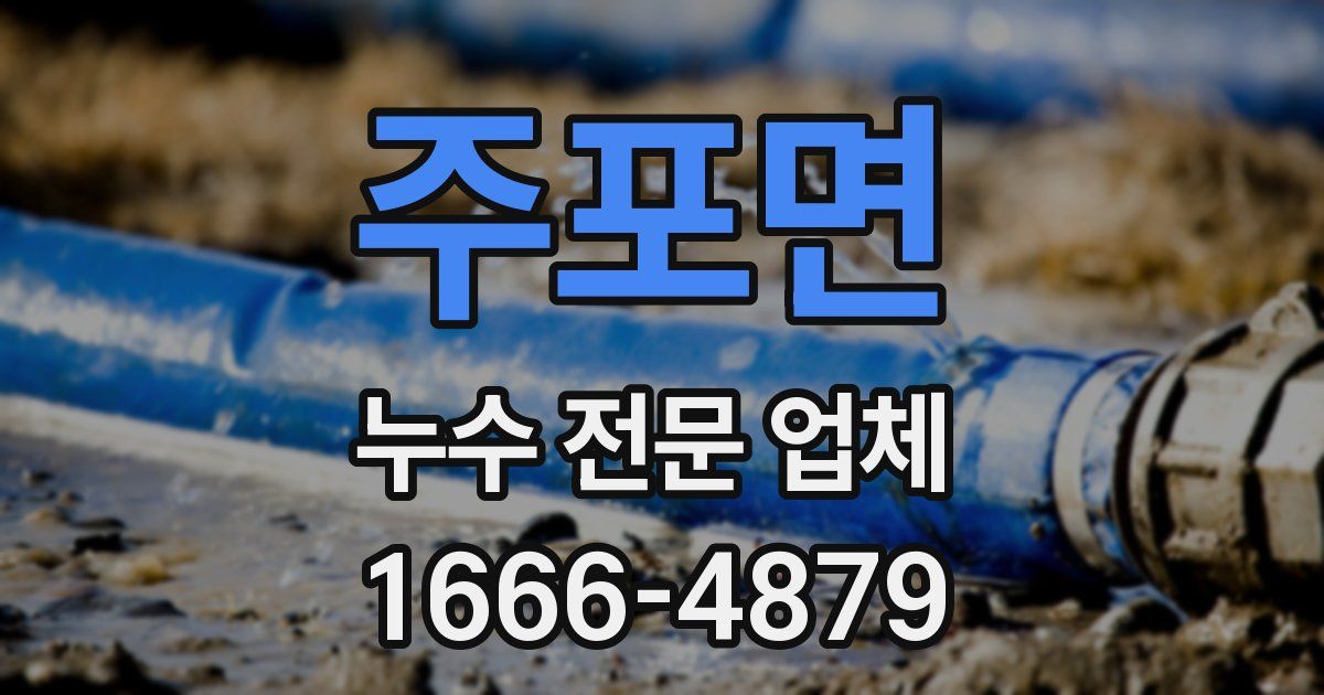 주포면 누수 전문 업체