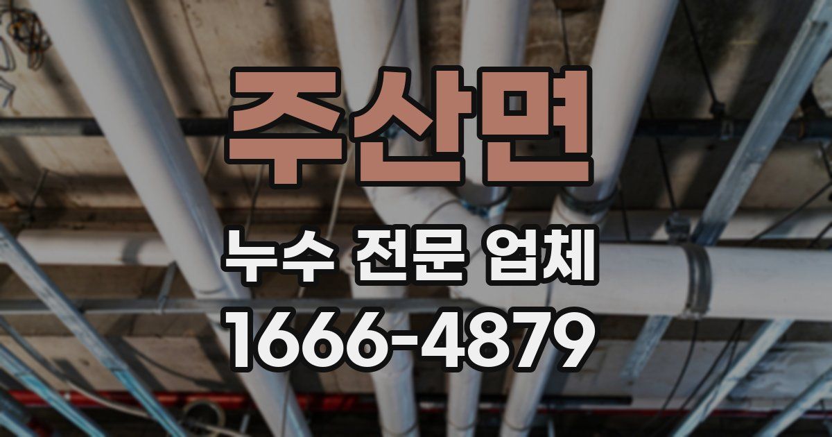 주산면 누수 전문 업체