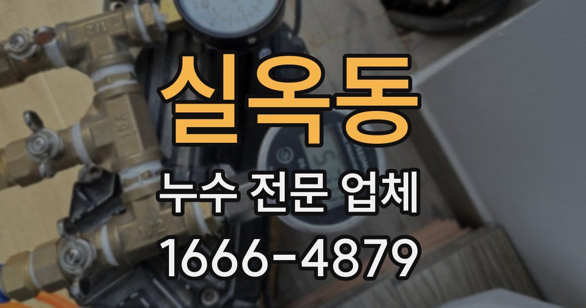 실옥동 누수 전문 업체