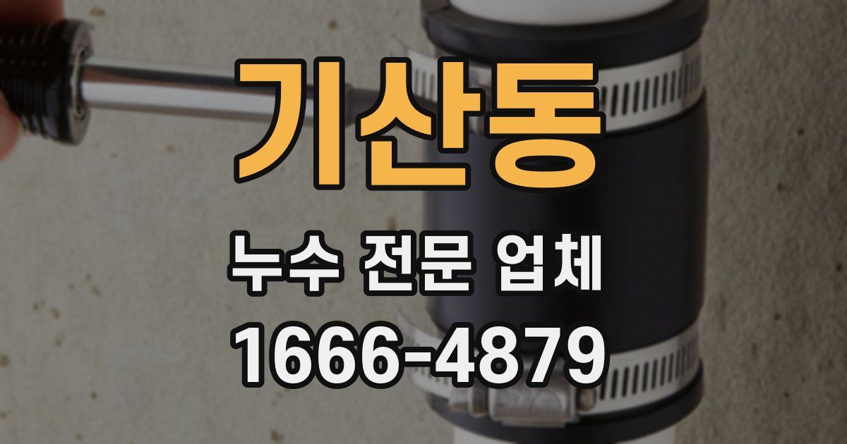 기산동 누수 전문 업체