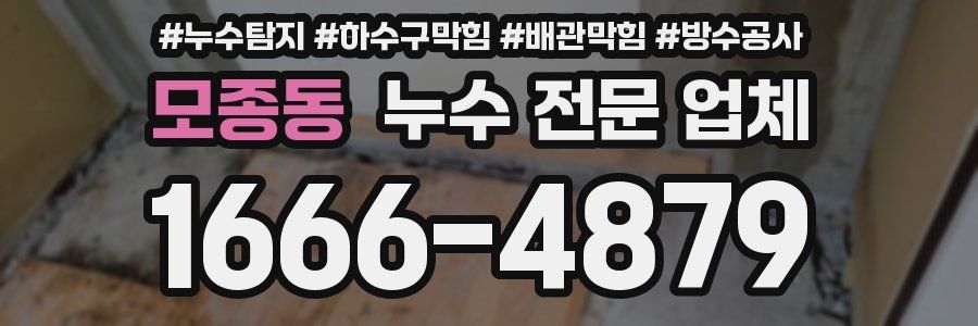 모종동 누수 전문 업체