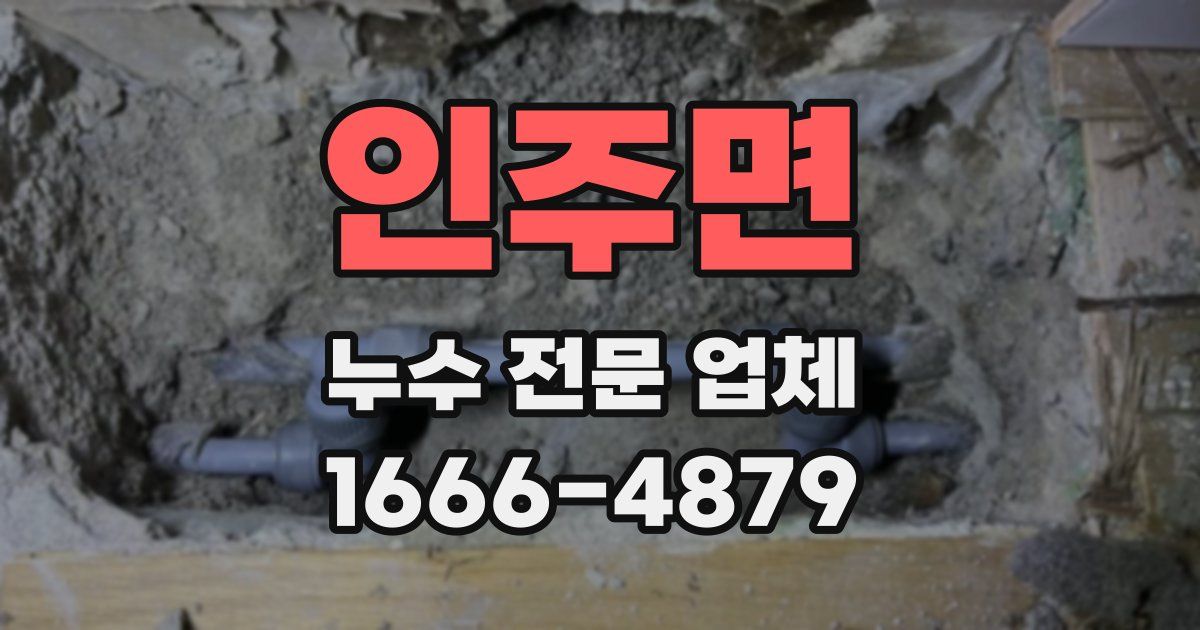 인주면 누수 전문 업체