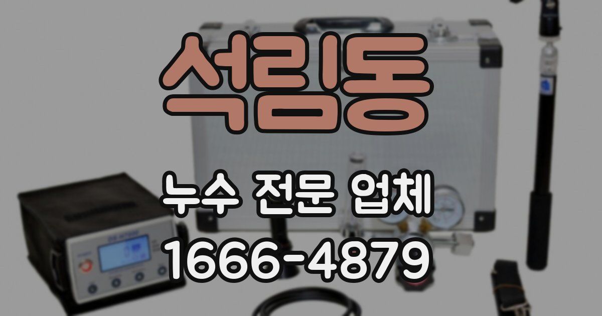 석림동 누수 전문 업체
