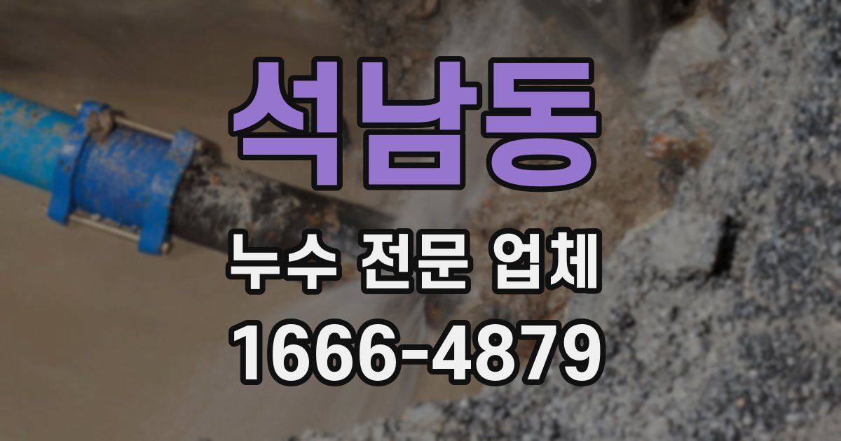 석남동 누수 전문 업체