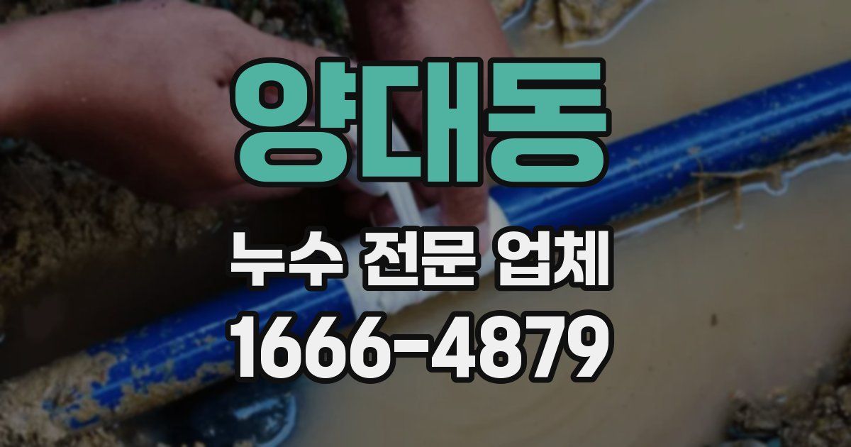 양대동 누수 전문 업체