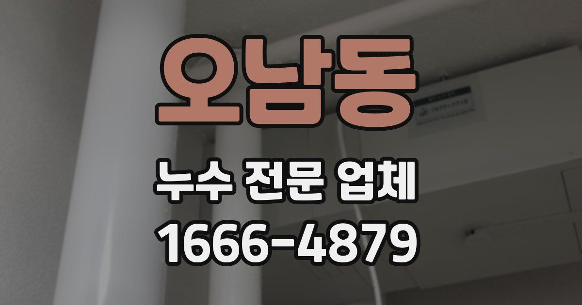 오남동 누수 전문 업체