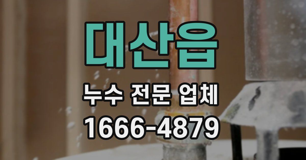 대산읍 누수 전문 업체