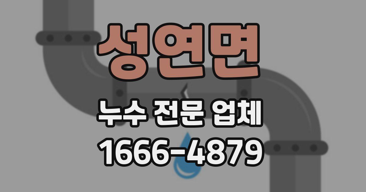 성연면 누수 전문 업체