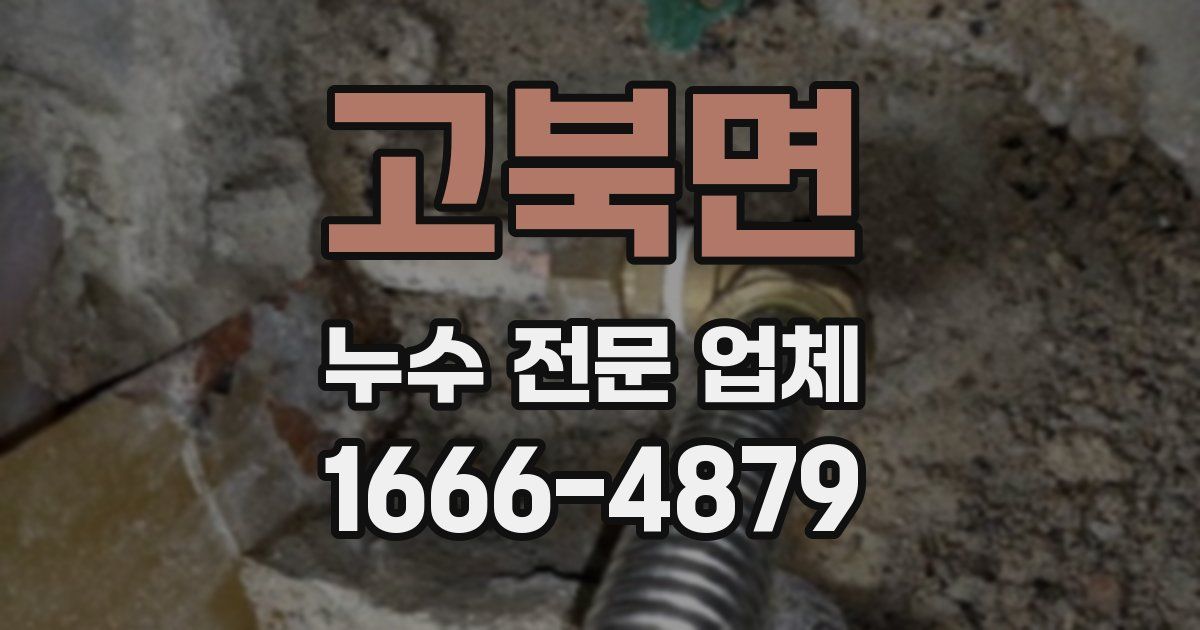 고북면 누수 전문 업체