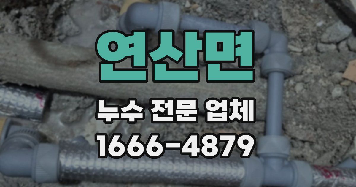 연산면 누수 전문 업체