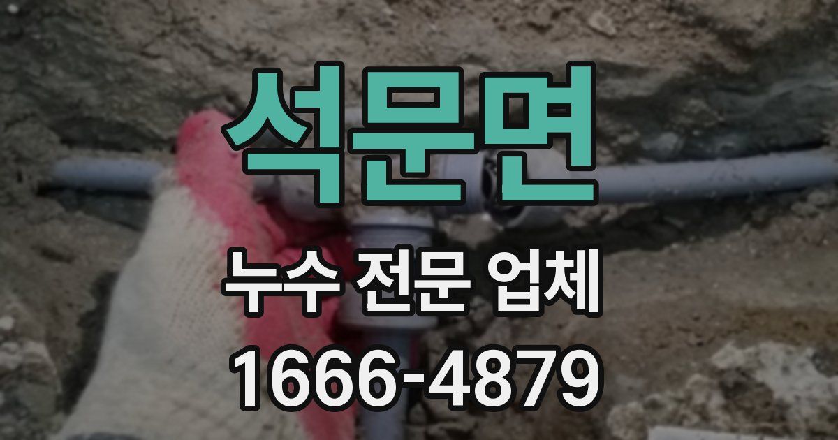 석문면 누수 전문 업체