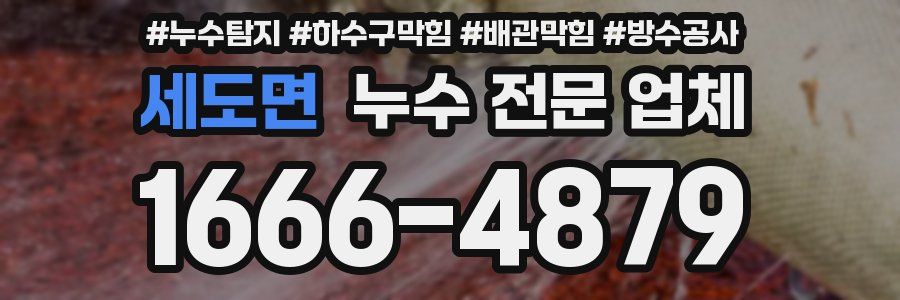 세도면 누수 전문 업체