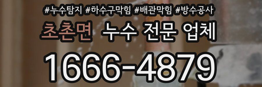 초촌면 누수 전문 업체