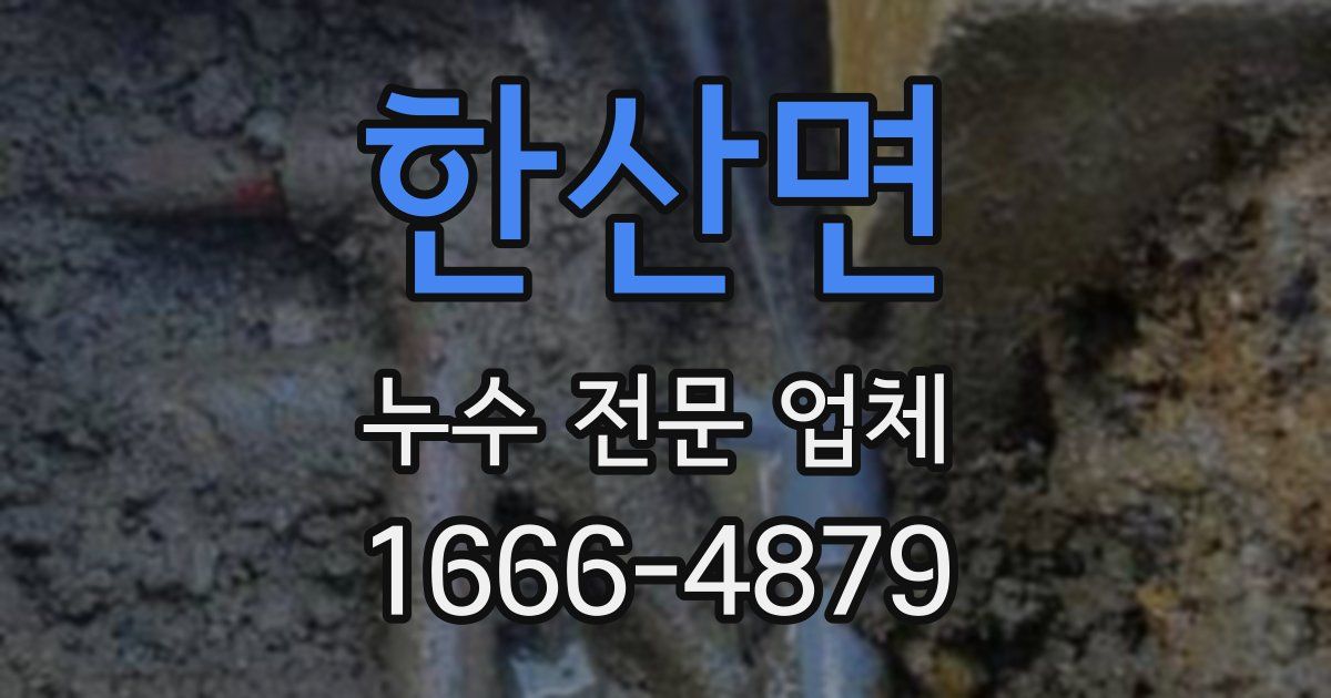 한산면 누수 전문 업체