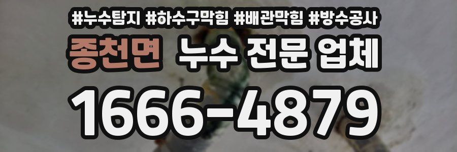 종천면 누수 전문 업체